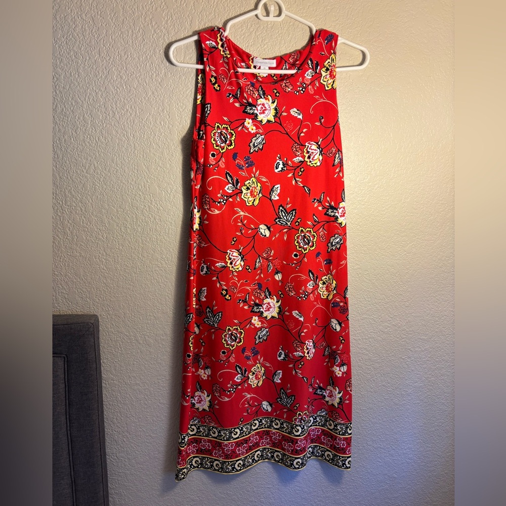 Charter Club Red Floral Midi Dress